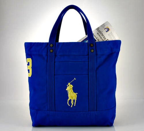 Polo Ralph Lauren Big Pony Royal Blue Large Canvas Travel Tote Bag