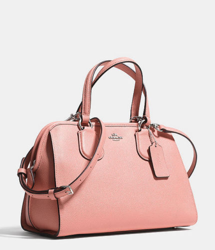COACH Nolita Pink Crossgrain Leather Convertible Satchel Bag