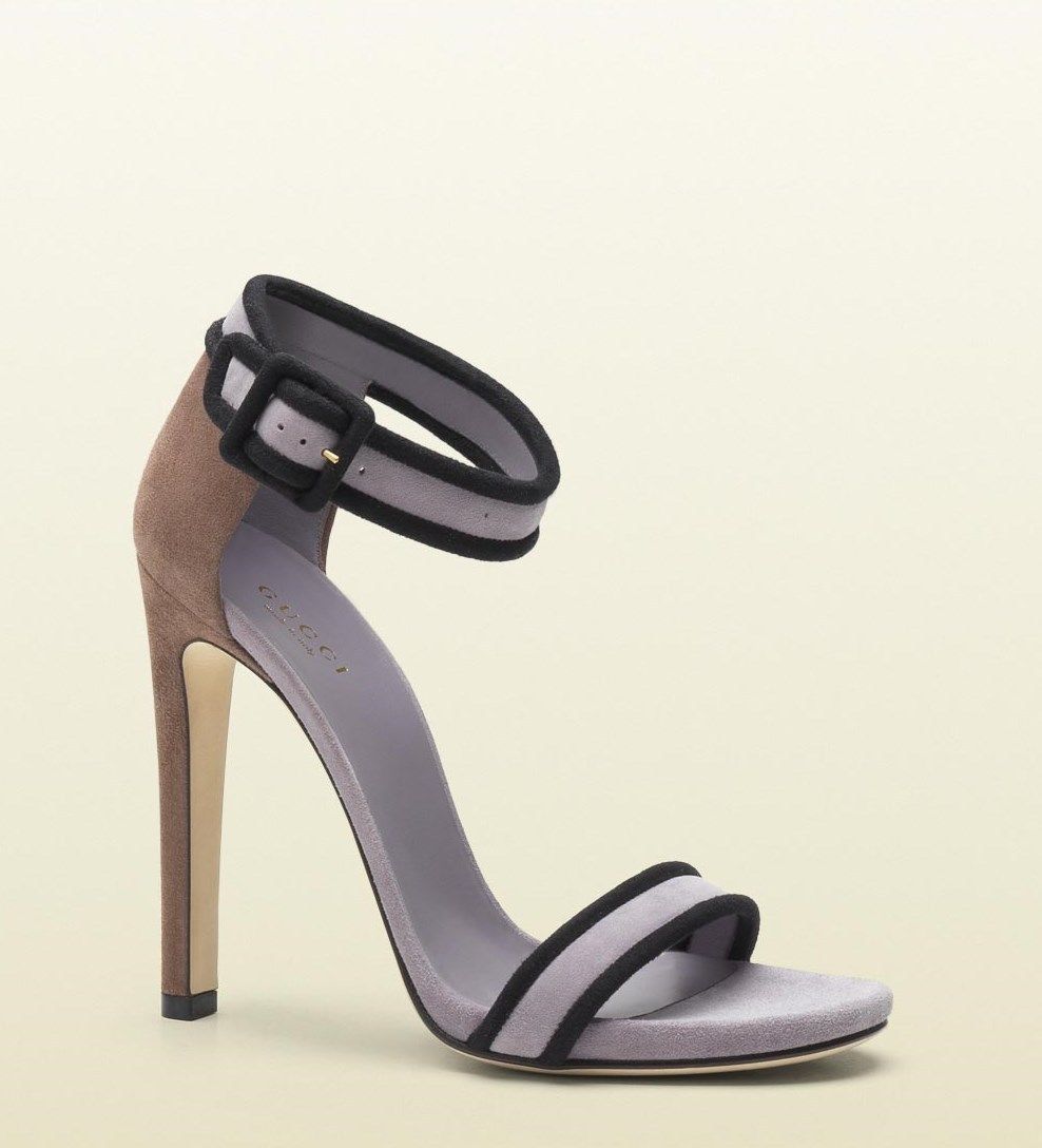 GUCCI Suede Sandal w/Ankle Strap